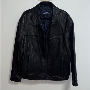 Dockers Men's Sleek Black Leather Jacket